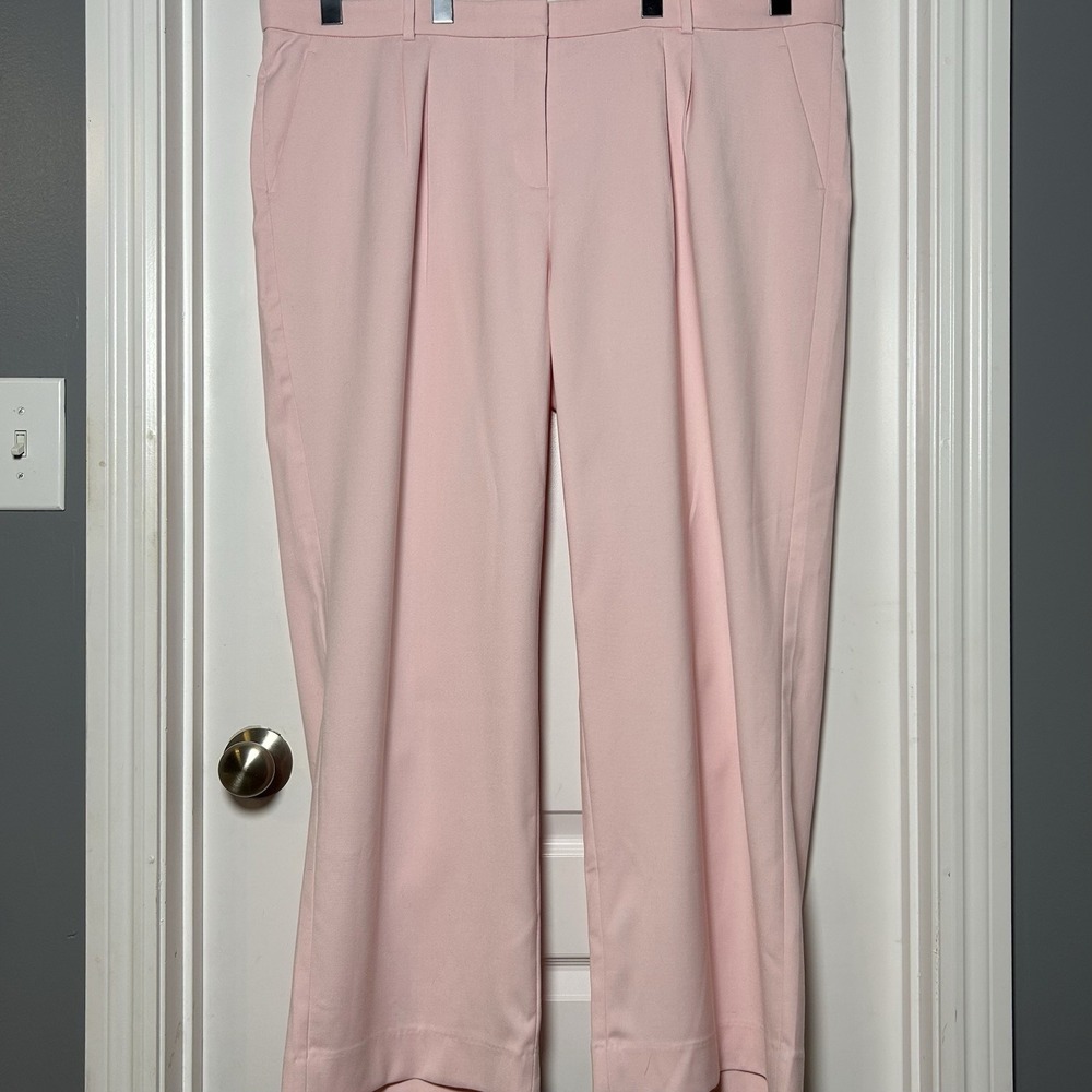 Abercrombie & Fitch Light Pink High Rise Pleated Wide Leg Sloane Tailored Pants